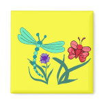 Dragonfly and Butterfly Fridge Magnet