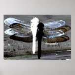 Dragonfly (black and white seperation) print