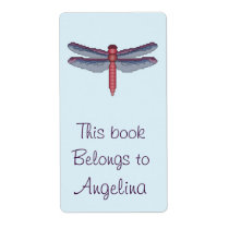 Dragonfly Bookplate Shipping Label