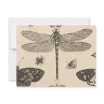Dragonfly ( detail ) Vintage Art Personalized Invites