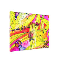 Dragonfly Flurry insect attack watercolor painting Stretched Canvas Prints