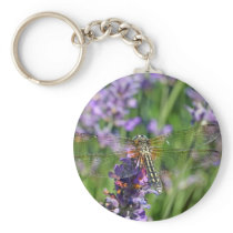 Dragonfly in Lavender Garden Keychain