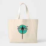 Dragonfly in Turquoise Circle Canvas Bag