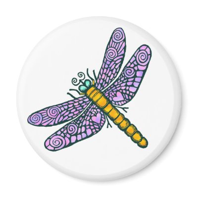 Dragonfly Fridge Magnet by artberry