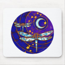 dragonfly moon mouse pads