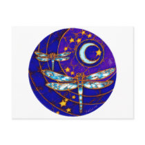 dragonfly moon post card