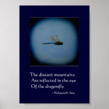 Dragonfly photo with haiku print poster