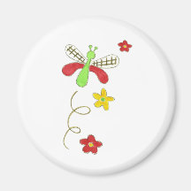 Dragonfly Red & Green Magnets