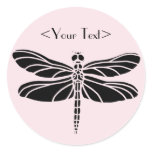Dragonfly Silhouette Round Stickers