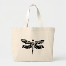 Dragonfly Silhouette Tote Bags