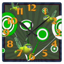 Dragonfly Square Clock