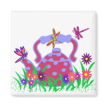 Dragonfly teapot magnet