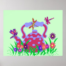 Dragonfly Teapot poster