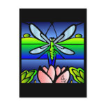 Dragonfly Tiffany Style Postcard