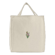 Dragonfly with cattail plant embroidered bag