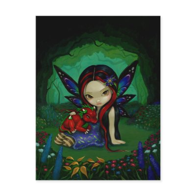 "Dragonling Garden I" Postcard by strangeling
