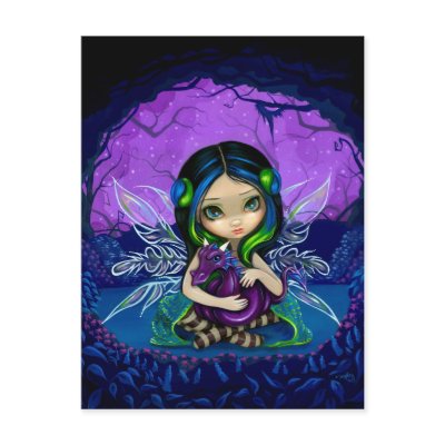 "Dragonling Garden II" Postcard by strangeling