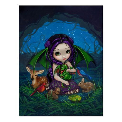 "Dragonling Garden III" Postcard