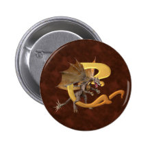 Dragonlore Initial C Pinback Buttons
