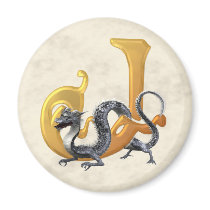Dragonlore Initial J Fridge Magnets