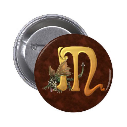 Dragonlore Initial M Pinback Button