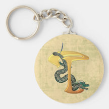 Dragonlore Initial T Keychains