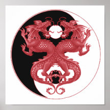 Dragons 3 de Yin Yang Affiche