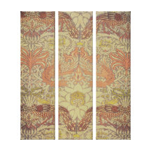 Dragons and Peacocks Textile Pattern Wrapped Canva Gallery Wrapped Canvas