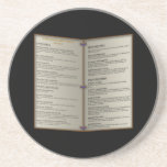 Dragon's Den Tavern Menu Beverage Coasters