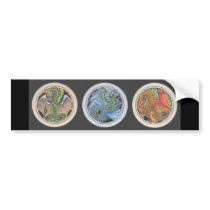 Dragons in a Row Bumper Stickers