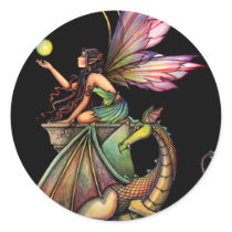 Dragon's Orbs Fairy and Dragon by Molly Harrison Sticker