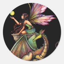 Dragon's Orbs Fairy and Dragon by Molly Harrison Sticker