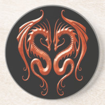 Dragons rouges de fer dessous de verres