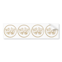 Drama Masks (White & Gold)