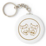 Drama Masks (White & Gold) Key Chains