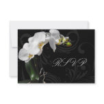 Dramatic Black and White Orchid Matching RSVP Custom Invites