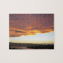 Dramatic Sunset over lake Puzzle