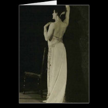 Dramatic Vaudeville performer greeting card cards