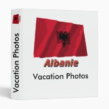 Drapeau Albanie avec le nom en français Vinyl Binder