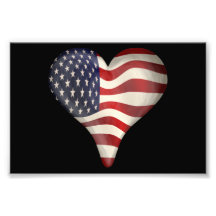 Drapeau américain à un coeur art photographique