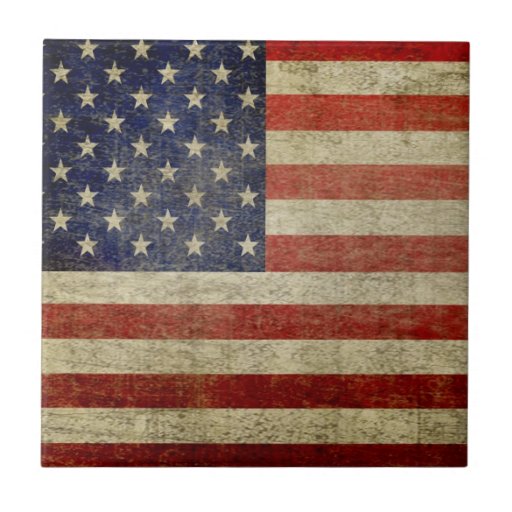 Drapeau américain vintage carreaux en céramique