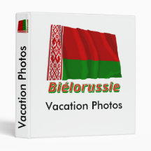 Drapeau Biélorussie avec le nom en français 3 Ring Binder