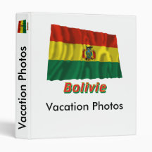 Drapeau Bolivie avec le nom en français 3 Ring Binders