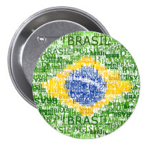 Drapeau brésilien - Brésil textuel Badges