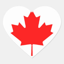 Drapeau canadien (coeur) autocollants en cœur