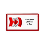 Drapeau canadien de ondulation étiquette d’adresse