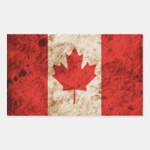 Drapeau canadien rocailleux stickers en rectangle