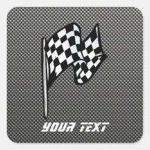 Drapeau Checkered de sembler de fibre de carbone Stickers Carrés