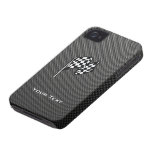 Drapeau Checkered de sembler de fibre de carbone Coques Case-Mate iPhone 4