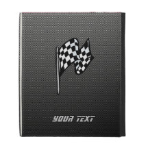 Drapeau Checkered de sembler de fibre de carbone Étuis iPad Folio